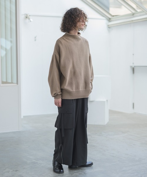 CASPER JOHN（キャスパージョン）の「Moss Stitch Bottle Neck Knit/モスステッチボトルネックニット（ニット/セーター・メンズ・ホワイト/チャコールグレー/ベージュ・SMALL/MEDIUM/LARGE）」の17枚目の写真