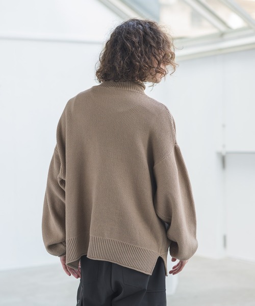 CASPER JOHN（キャスパージョン）の「Moss Stitch Bottle Neck Knit/モスステッチボトルネックニット（ニット/セーター・メンズ・ホワイト/チャコールグレー/ベージュ・SMALL/MEDIUM/LARGE）」の20枚目の写真