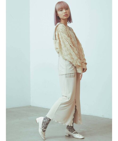 merry jenny(メリージェニー)の「【セットアップ】mellowサテンコンビリブロングスカート(スカート・レディース・ブラック/ベージュ/ブルー・FREE)」の14枚目の写真