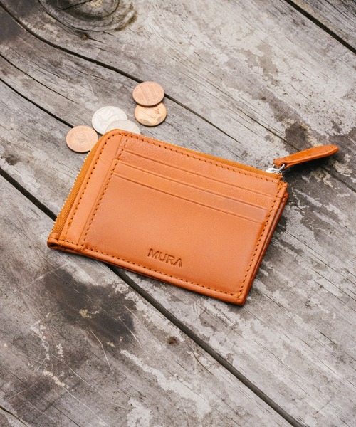 MURA（ムラ）の「イタリアンレザー 本革 薄型 ＹＫＫ L字 ファスナー フラグメントケース（カードケース・メンズ・ネイビー/ダークブラウン/キャメル/グリーン/ブラック・FREE）」の5枚目の写真