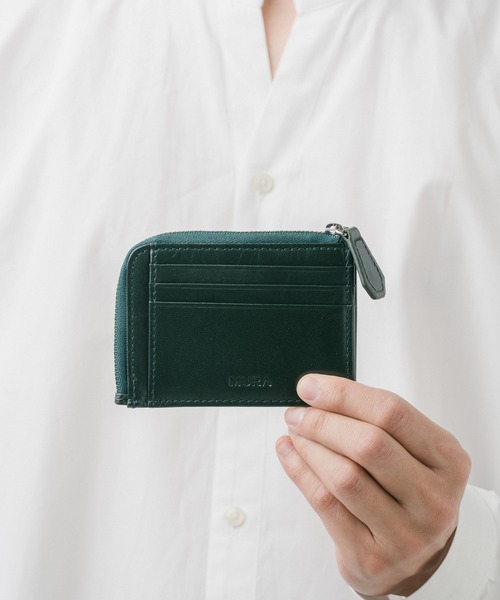 セール】イタリアンレザー 本革 薄型 YKK L字 ファスナー