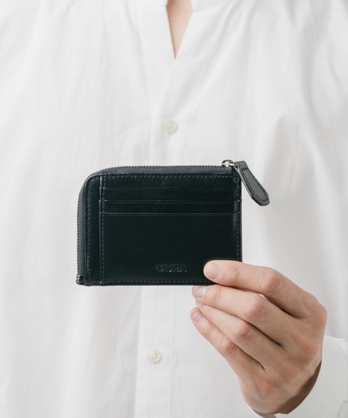 セール】イタリアンレザー 本革 薄型 YKK L字 ファスナー