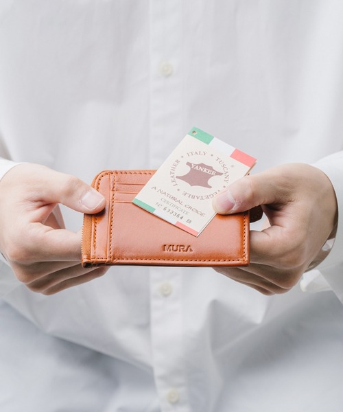 MURA（ムラ）の「イタリアンレザー 本革 薄型 ＹＫＫ L字 ファスナー フラグメントケース（カードケース・メンズ・ネイビー/ダークブラウン/キャメル/グリーン/ブラック・FREE）」の13枚目の写真