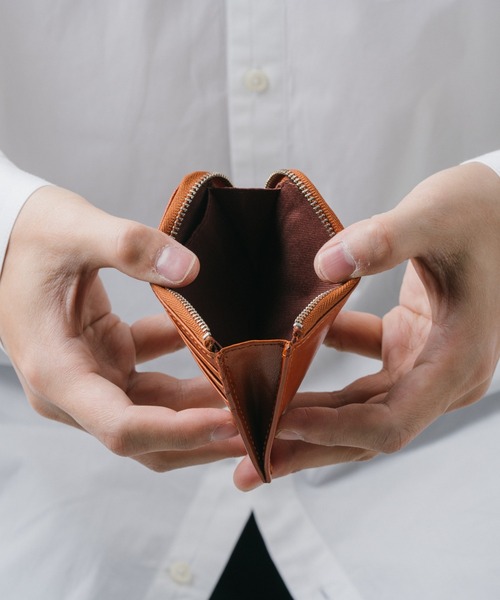 MURA（ムラ）の「イタリアンレザー 本革 薄型 ＹＫＫ L字 ファスナー フラグメントケース（カードケース・メンズ・ネイビー/ダークブラウン/キャメル/グリーン/ブラック・FREE）」の10枚目の写真