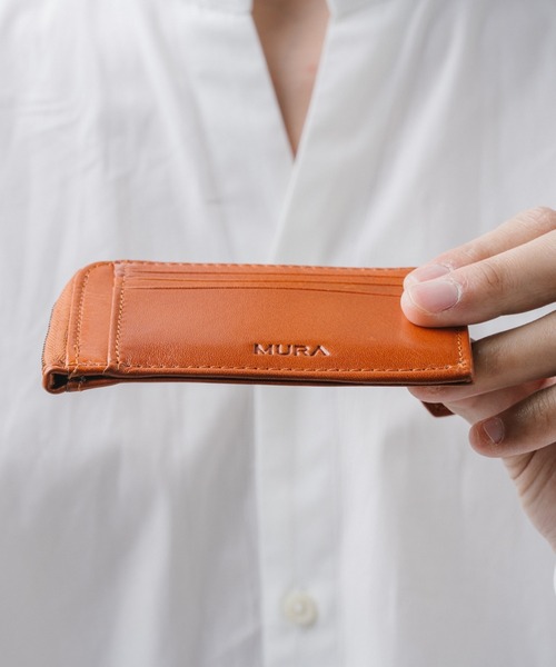 MURA（ムラ）の「イタリアンレザー 本革 薄型 ＹＫＫ L字 ファスナー フラグメントケース（カードケース・メンズ・ネイビー/ダークブラウン/キャメル/グリーン/ブラック・FREE）」の7枚目の写真