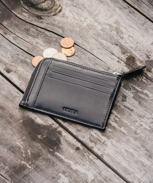 セール】イタリアンレザー 本革 薄型 YKK L字 ファスナー