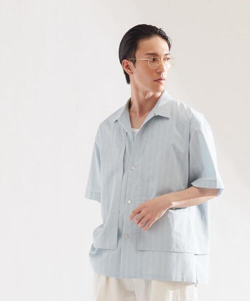 UNPERFECT（アンパーフェクト）の「[WEB限定] UNPERFECT LAYERED OPEN COLLAR SHIRTS（シャツ/ブラウス・メンズ・ホワイト/チャコールグレー/グリーン・4/3）」の3枚目の写真