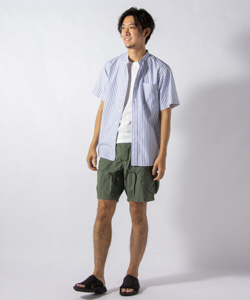 NOLLEY'S goodman(ノーリーズグッドマン)の「ベーシックスタンドカラー バンドカラー 半袖シャツ (※ON/OFFで使える万能なトレンドアイテム)(シャツ/ブラウス・メンズ・ホワイト系その他4/ブラウン系その他/ブラウン系その他3・SMALL/MEDIUM/LARGE/X-LARGE)」の5枚目の写真