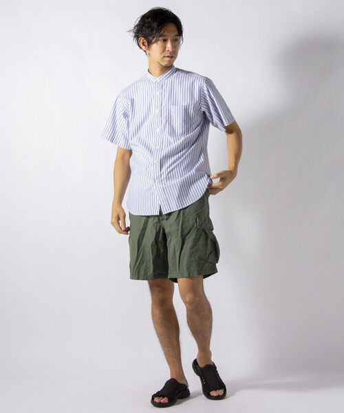 NOLLEY'S goodman(ノーリーズグッドマン)の「ベーシックスタンドカラー バンドカラー 半袖シャツ (※ON/OFFで使える万能なトレンドアイテム)(シャツ/ブラウス・メンズ・ホワイト系その他4/ブラウン系その他/ブラウン系その他3・SMALL/MEDIUM/LARGE/X-LARGE)」の6枚目の写真