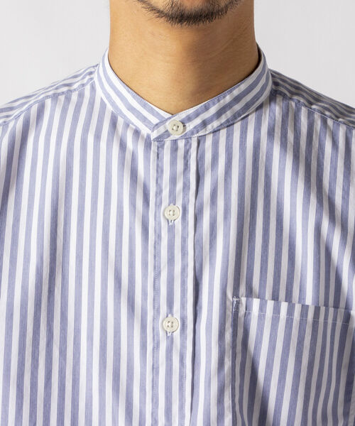 NOLLEY'S goodman(ノーリーズグッドマン)の「ベーシックスタンドカラー バンドカラー 半袖シャツ (※ON/OFFで使える万能なトレンドアイテム)(シャツ/ブラウス・メンズ・ホワイト系その他4/ブラウン系その他/ブラウン系その他3・SMALL/MEDIUM/LARGE/X-LARGE)」の8枚目の写真