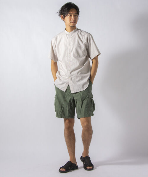 NOLLEY'S goodman(ノーリーズグッドマン)の「ベーシックスタンドカラー バンドカラー 半袖シャツ (※ON/OFFで使える万能なトレンドアイテム)(シャツ/ブラウス・メンズ・ホワイト系その他4/ブラウン系その他/ブラウン系その他3・SMALL/MEDIUM/LARGE/X-LARGE)」の14枚目の写真