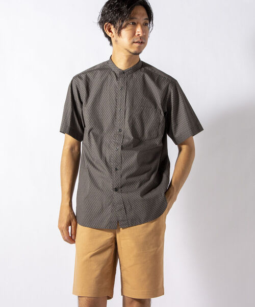 NOLLEY'S goodman(ノーリーズグッドマン)の「ベーシックスタンドカラー バンドカラー 半袖シャツ (※ON/OFFで使える万能なトレンドアイテム)(シャツ/ブラウス・メンズ・ホワイト系その他4/ブラウン系その他/ブラウン系その他3・SMALL/MEDIUM/LARGE/X-LARGE)」の17枚目の写真