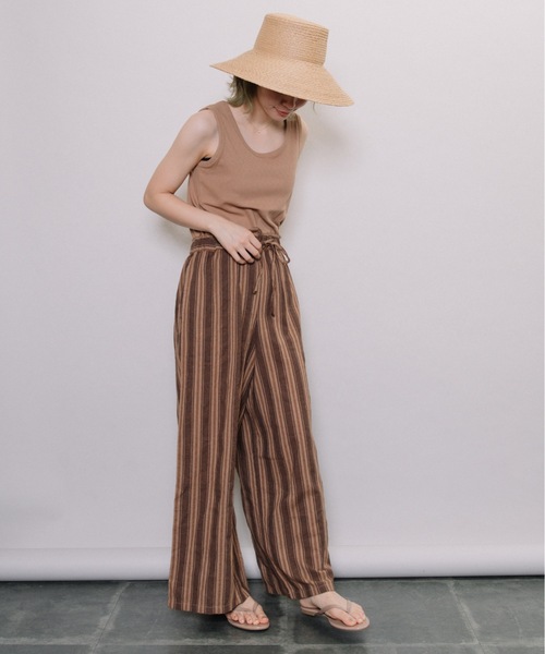 refinedworks（リファインドワークス）の「杢ストライプワイドPT（その他パンツ・レディース・ブラウン/グレー・FREE）」の8枚目の写真
