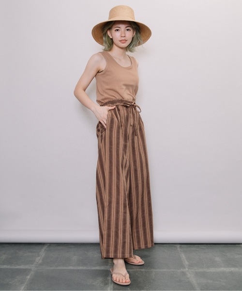 refinedworks（リファインドワークス）の「杢ストライプワイドPT（その他パンツ・レディース・ブラウン/グレー・FREE）」の9枚目の写真