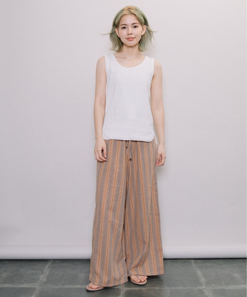 refinedworks（リファインドワークス）の「杢ストライプワイドPT（その他パンツ・レディース・ブラウン/グレー・FREE）」の11枚目の写真