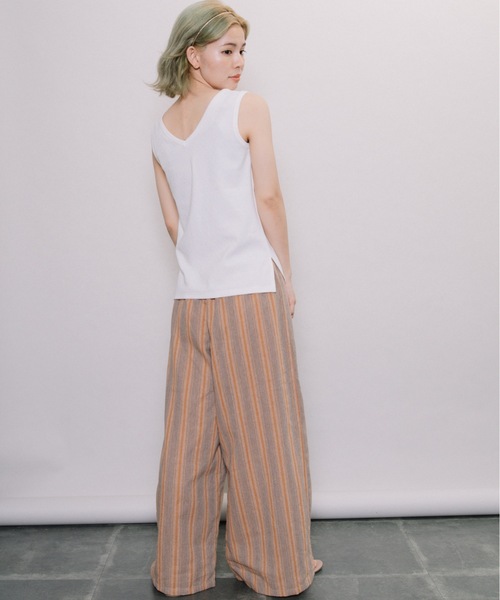 refinedworks（リファインドワークス）の「杢ストライプワイドPT（その他パンツ・レディース・ブラウン/グレー・FREE）」の13枚目の写真