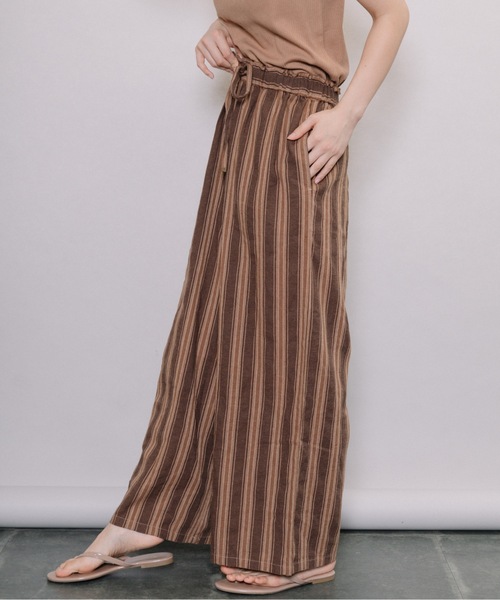 refinedworks（リファインドワークス）の「杢ストライプワイドPT（その他パンツ・レディース・ブラウン/グレー・FREE）」の17枚目の写真