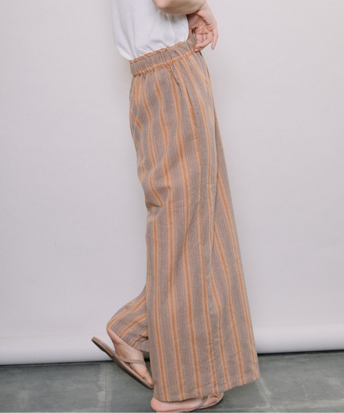 refinedworks（リファインドワークス）の「杢ストライプワイドPT（その他パンツ・レディース・ブラウン/グレー・FREE）」の20枚目の写真