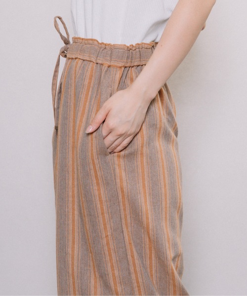 refinedworks（リファインドワークス）の「杢ストライプワイドPT（その他パンツ・レディース・ブラウン/グレー・FREE）」の22枚目の写真