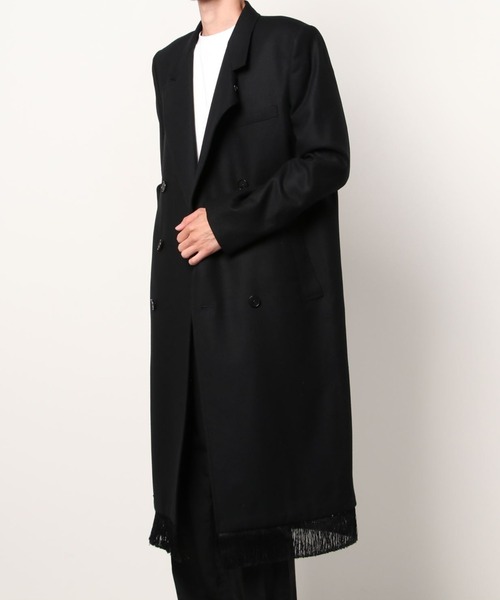 DRESSEDUNDRESSED（ドレスドアンドレスド）の「Fringe Double-Breasted Coat（チェスターコート・メンズ・ブラック・4/3/2）」の7枚目の写真
