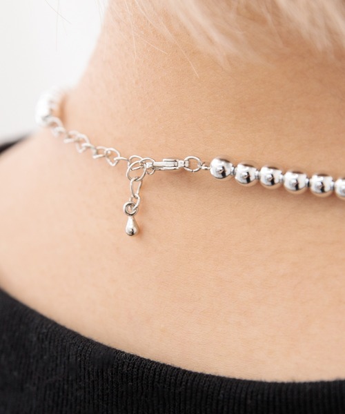 Adoon plain（アドーンプレーン）の「【Adoon plain】パールボールネックレス（ネックレス・メンズ・ライトグレー・FREE）」の9枚目の写真