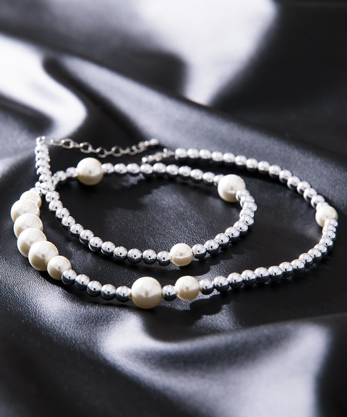 Adoon plain（アドーンプレーン）の「【Adoon plain】パールボールネックレス（ネックレス・メンズ・ライトグレー・FREE）」の5枚目の写真