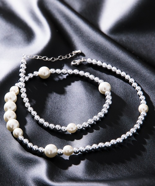 Adoon plain（アドーンプレーン）の「【Adoon plain】パールボールネックレス（ネックレス・メンズ・ライトグレー・FREE）」の6枚目の写真