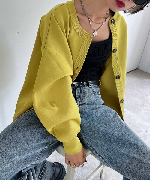 PAGEBOY（ページボーイ）の「〈手洗い可能〉WEB限定アイテム / クルーネックボリュームカーディガン（カーディガン/ボレロ・レディース・ブラック/ブラウン系その他/ブルー系その他/グレイッシュベージュ/オフホワイト/グリーン/オレンジ/ブルー/ターコイズブルー/イエロー/ホワイト系その他/パープル/ホワイト系その他2/ホワイト系その他3/レッド/ホワイト系その他4・FREE）」の18枚目の写真