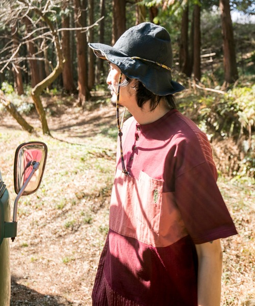 チャイハネ（チャイハネ）の「【チャイハネ】アフリカン幾何学柄リバーシブルハット（ハット・レディース・レッド/イエロー/ブルー・FREE）」の7枚目の写真