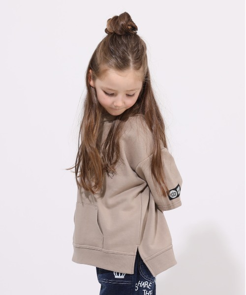 BABYDOLL（ベビードール）の「親子お揃い 5分袖 ロゴ パーカー 5445K ベビードール BABYDOLL ベビー キッズ 男の子 女の子（パーカー・キッズ・パープル/ストーン/ブラック・120cm/140cm/150cm/90cm/100cm/110cm/130cm/80ｃｍ）」の8枚目の写真