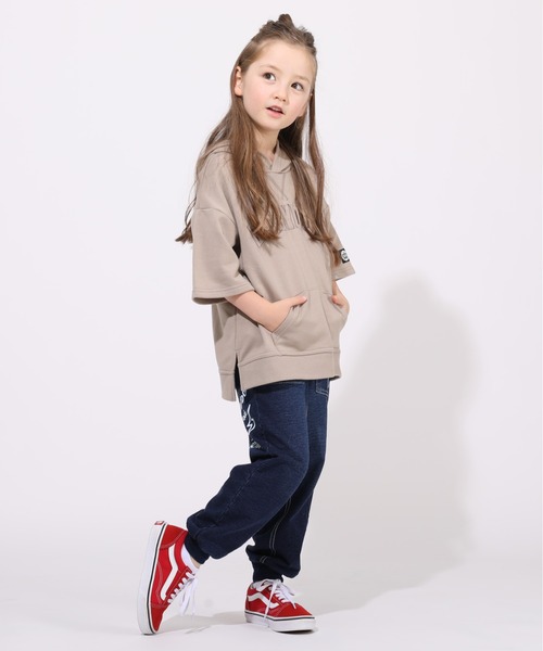 BABYDOLL（ベビードール）の「親子お揃い 5分袖 ロゴ パーカー 5445K ベビードール BABYDOLL ベビー キッズ 男の子 女の子（パーカー・キッズ・パープル/ストーン/ブラック・120cm/140cm/150cm/90cm/100cm/110cm/130cm/80ｃｍ）」の9枚目の写真