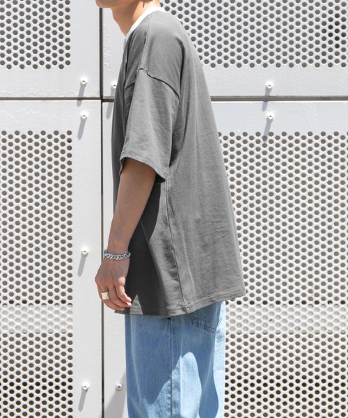 PairPair(ペアペア)の「クレリックバンドカラーT/リンクコーデ対応(ユニセックス)(Tシャツ/カットソー・レディース・ブルーグリーン/スミクロ/ライトベージュ・FREE)」の22枚目の写真