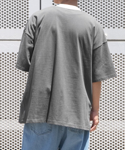 PairPair(ペアペア)の「クレリックバンドカラーT/リンクコーデ対応(ユニセックス)(Tシャツ/カットソー・レディース・ブルーグリーン/スミクロ/ライトベージュ・FREE)」の13枚目の写真