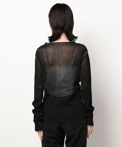 LOWRYS FARM（ローリーズファーム）の「バイカラーシアーボトルネックプルオーバー　219736（Tシャツ/カットソー・レディース・ブラック/ブルー/グリーン/アイボリー・FREE）」の5枚目の写真