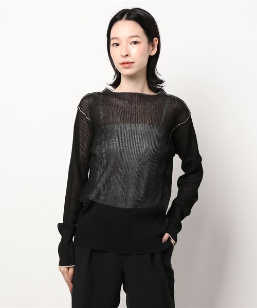 LOWRYS FARM（ローリーズファーム）の「バイカラーシアーボトルネックプルオーバー　219736（Tシャツ/カットソー・レディース・ブラック/ブルー/グリーン/アイボリー・FREE）」の8枚目の写真