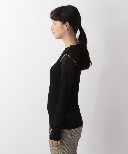 LOWRYS FARM（ローリーズファーム）の「バイカラーシアーボトルネックプルオーバー　219736（Tシャツ/カットソー・レディース・ブラック/ブルー/グリーン/アイボリー・FREE）」の20枚目の写真