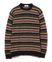 Macalastair / マルチボーダー クルーネックニット