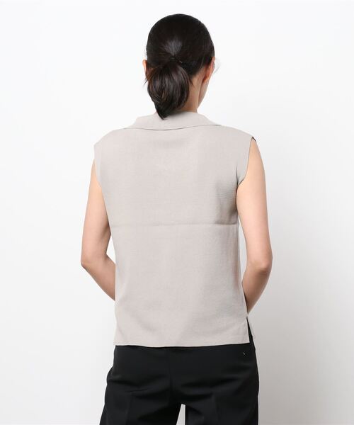 Te chichi（テチチ）の「14Gシャツカラーニット（ニット/セーター・レディース・カーキ/グレー/ブラック・ﾌﾘ-）」の5枚目の写真