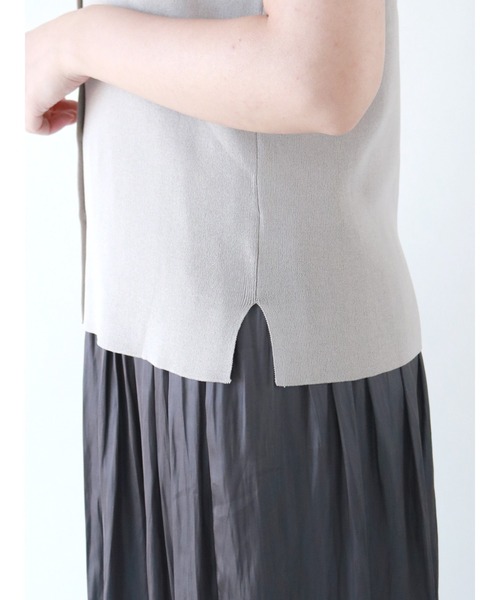 Te chichi（テチチ）の「14Gシャツカラーニット（ニット/セーター・レディース・カーキ/グレー/ブラック・ﾌﾘ-）」の13枚目の写真