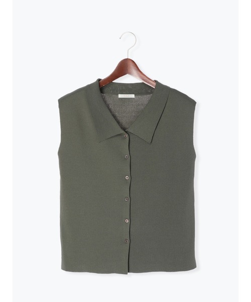 Te chichi（テチチ）の「14Gシャツカラーニット（ニット/セーター・レディース・カーキ/グレー/ブラック・ﾌﾘ-）」の16枚目の写真