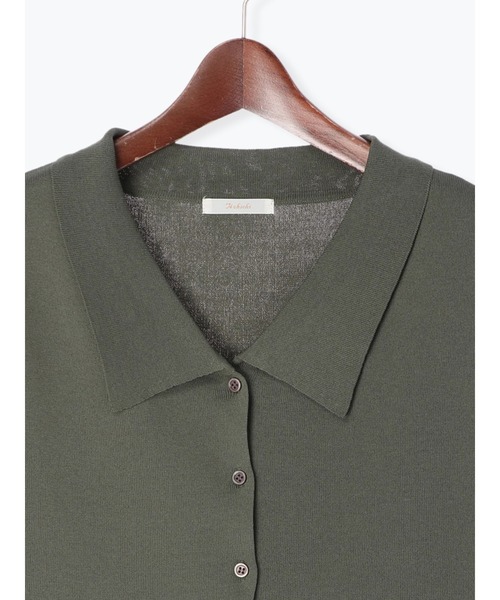 Te chichi（テチチ）の「14Gシャツカラーニット（ニット/セーター・レディース・カーキ/グレー/ブラック・ﾌﾘ-）」の18枚目の写真