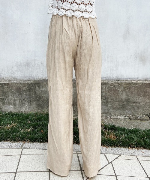 esutoreja(エストレジャ)の「楊柳ストレートパンツ(その他パンツ・レディース・ブラック/ベージュ/オフホワイト・FREE)」の6枚目の写真