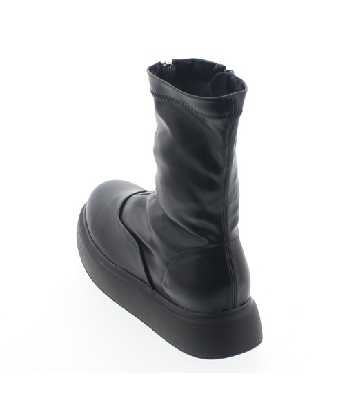 JELLY BEANS（ジェリービーンズ）の「フロントジップ厚底ブーツ(210-321)JELLY BEANS(ジェリービーンズ)（ブーツ・レディース・ブラック/アイボリー・S/M/L）」の4枚目の写真