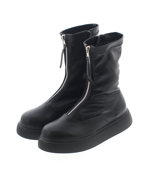 JELLY BEANS（ジェリービーンズ）の「フロントジップ厚底ブーツ(210-321)JELLY BEANS(ジェリービーンズ)（ブーツ・レディース・ブラック/アイボリー・S/M/L）」の7枚目の写真