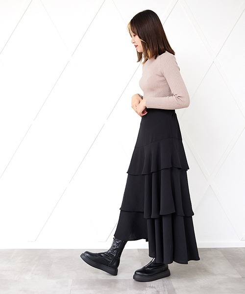 JELLY BEANS（ジェリービーンズ）の「フロントジップ厚底ブーツ(210-321)JELLY BEANS(ジェリービーンズ)（ブーツ・レディース・ブラック/アイボリー・S/M/L）」の9枚目の写真