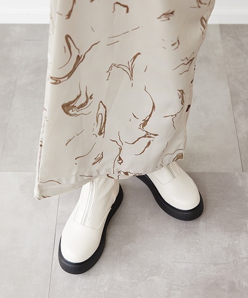 JELLY BEANS（ジェリービーンズ）の「フロントジップ厚底ブーツ(210-321)JELLY BEANS(ジェリービーンズ)（ブーツ・レディース・ブラック/アイボリー・S/M/L）」の13枚目の写真