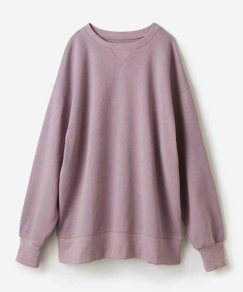 haco!（ハコ）の「古着のスウェットをゆるっと着こなす女性に憧れてつくった 華奢見せもほどよい可愛げにもこだわったオーバーサイズスウェットby who made me（スウェット・レディース・オフホワイト/ラベンダー・1/2）」の7枚目の写真