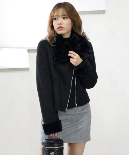 ROYAL PARTY(ロイヤルパーティー)の「フェイクムートンジャケット(その他アウター・レディース・オフホワイト/ブラック/モカ・SMALL/MEDIUM)」の10枚目の写真