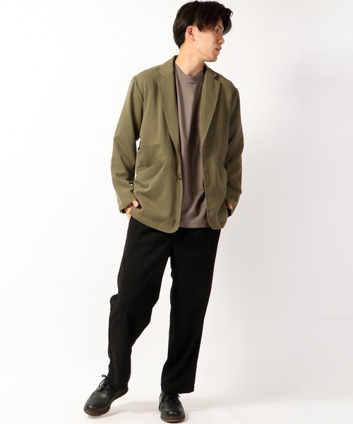 FUNALIVE(ファンアライブ)の「ポリストレッチ ナローテーラードジャケット(テーラードジャケット・メンズ・ブラック/グレイッシュベージュ/カーキ/サックスブルー/チェック・M/L/XL)」の22枚目の写真