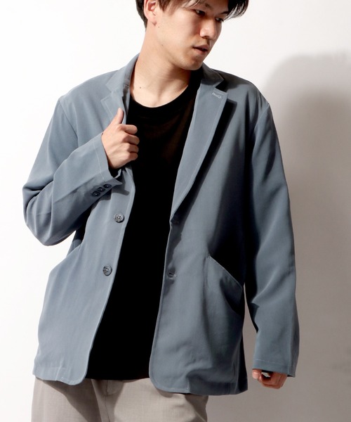 FUNALIVE(ファンアライブ)の「ポリストレッチ ナローテーラードジャケット(テーラードジャケット・メンズ・ブラック/グレイッシュベージュ/カーキ/サックスブルー/チェック・M/L/XL)」の11枚目の写真